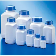 Бутыль Kautex широкогорлая 4000 мл, HDPE, квадратная, Ø 80 мм, белый цвет, без крышки, с допуском ООН для твердых веществ (Артикул 2000079214)