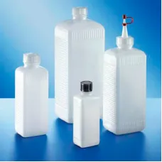 Бутыль Kautex узкогорлая 1000 мл, HDPE, прямоугольная, Ø 25 мм, естественный цвет, без крышки (Артикул 2000070523)