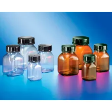 Контейнер Kautex широкогорлый 500 мл, PVC, квадратный, Ø 65 мм, прозрачный цвет, без крышки, для герметичного укупоривания (Артикул 2000084422)