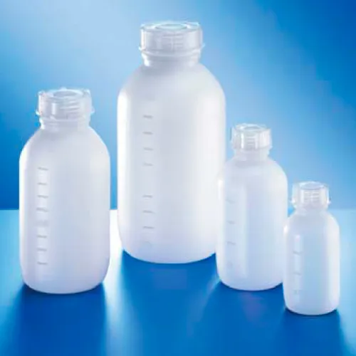 Бутыль Kautex со средним горлом 250 мл, HDPE, круглая, градуированная, естественный цвет, с винтовой крышкой (Артикул 2000770067)
