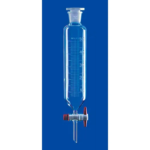 Воронка делительная цилиндрическая Lenz 250 мл, с градуировкой, PTFE кран, стекло (Артикул 4026149)
