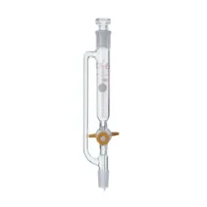 Воронка капельная цилиндрическая Kimble 10 мл, 14/20, с градуировкой, PTFE кран, с противодавлением, с пробкой, стекло (Артикул 299280-0010)