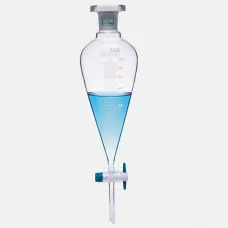 Воронка делительная грушевидная ISOLAB 1000 мл, с градуировкой, NS29/32, PTFE кран, стекло (Артикул 031.02.901)