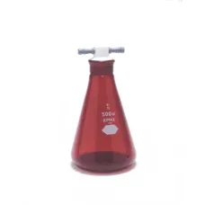 Колба коническая Kimble 50 мл, 14, с пробкой из PTFE, темное стекло RAY-SORB (Артикул 26610-50)