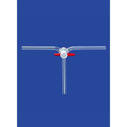 Кран трехходовой Lenz, 120°, NS14,5, диаметр отверстия 2,5 мм, PTFE (Артикул 2631402)
