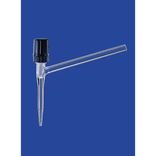 Кран для бюретки Lenz наклонный, игольчатый клапан, PTFE (Артикул 2702902)