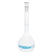 Колба мерная Brand BLAUBRAND 2000 мл, класс А, светлое стекло, NS 29/32, со стеклянной пробкой, с индивидуальным сертификатом (Артикул 937265)
