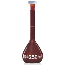 Колба мерная Brand BLAUBRAND 1000 мл, класс А, тёмное стекло, NS 24/29, с пробкой PP, с индивидуальным сертификатом (Артикул 937411)