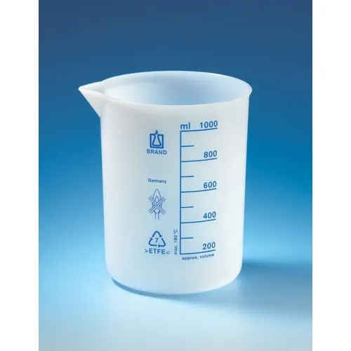 Стакан мерный Brand 600 мл, синяя шкала, ETFE (Артикул 90256)