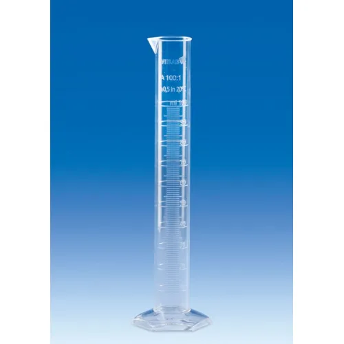 Цилиндр мерный VITLAB, 2000 мл, класс A, высокий, рельефная шкала, PMP (Артикул 65395)