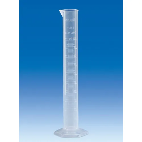 Цилиндр мерный VITLAB, 2000 мл, класс B, высокий, рельефная шкала, PP (Артикул 653941)