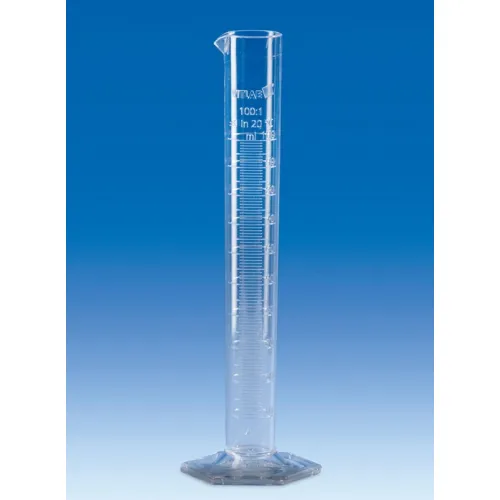 Цилиндр мерный VITLAB, 2000 мл, класс B, высокий, рельефная шкала, SAN (Артикул 65391)
