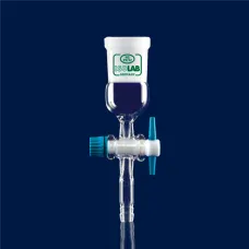 Адаптер для шлангов ISOLAB, прямой, муфта NS14/23, кран PTFE, стекло (Артикул 065.28.014)