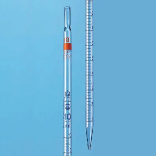 Пипетка градуированнная Brand BLAUBRAND 5 мл : 0,05 мл, класс AS, тип 2, полный слив, синяя градуировка, стекло (Артикул 27821)