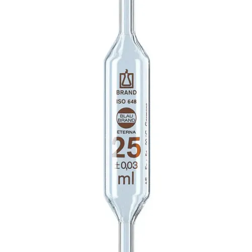 Пипетка Мора Brand BLAUBRAND ETERNA 2 мл, класс AS, с одной меткой, коричневая градуировка, стекло (Артикул 30503)