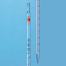 Пипетка градуированнная Brand BLAUBRAND 2 мл : 0,1 мл, класс AS, тип 2, полный слив, синяя градуировка, стекло (Артикул 27820)