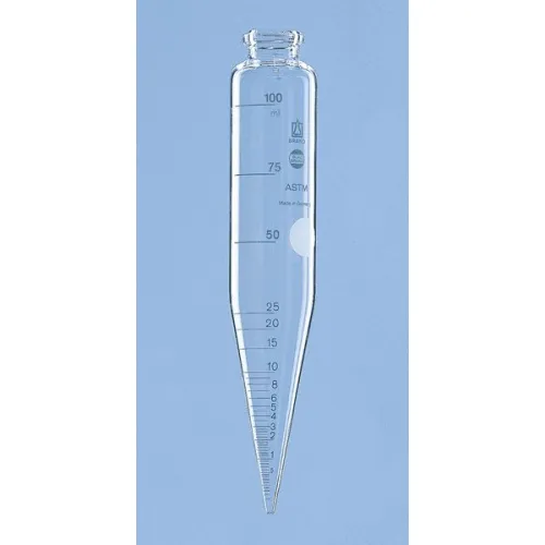 Центрифужная пробирка Brand 100 мл, по ASTM D91, макс. длина 203 мм, цилиндрическая, коническое дно, стекло (Артикул 362038)