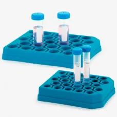 Штатив ISOLAB для центрифужных пробирок на 50 мл, 25 ячеек, голубой, PP (Артикул 078.06.050B)