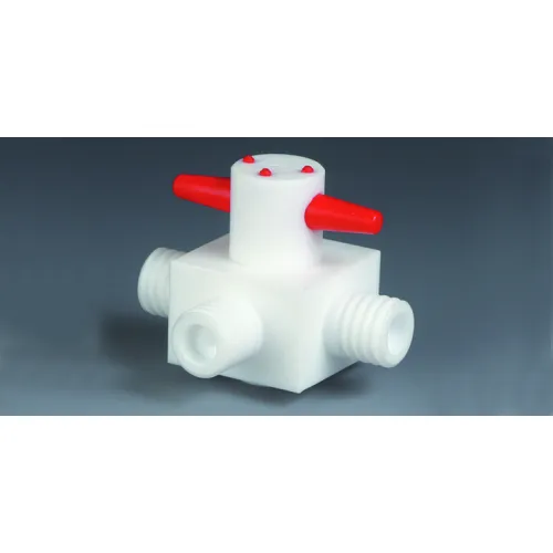 Кран трехходовой Bohlender Ø 4 мм, форма T, GL18, PTFE (Артикул E 688-18)
