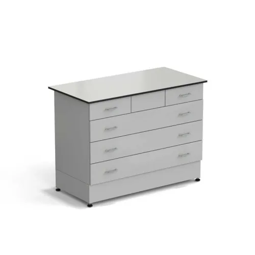 Стол-тумба ЭКРОС 1200х600х900 мм 2 ящика + 3 ящика, раб. поверхность - LABGRADE