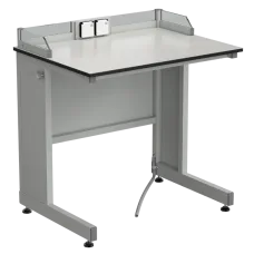 Стол ученический с бортиком и розетками 800х600х840, раб. поверхность - LABGRADE