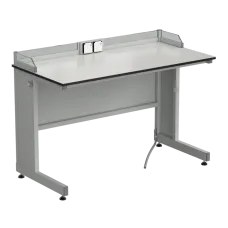 Стол ученический с бортиком и розетками 1200х600х840, раб. поверхность - LABGRADE